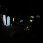 artpup22 LABORATORIJ SVETLOBNE GVERILE, video mapping delavnica in AV instalacija, mentorji: Beam Team, Projekt Art&Puppets, Gorica, Italija, 2.-4. oktober 2025